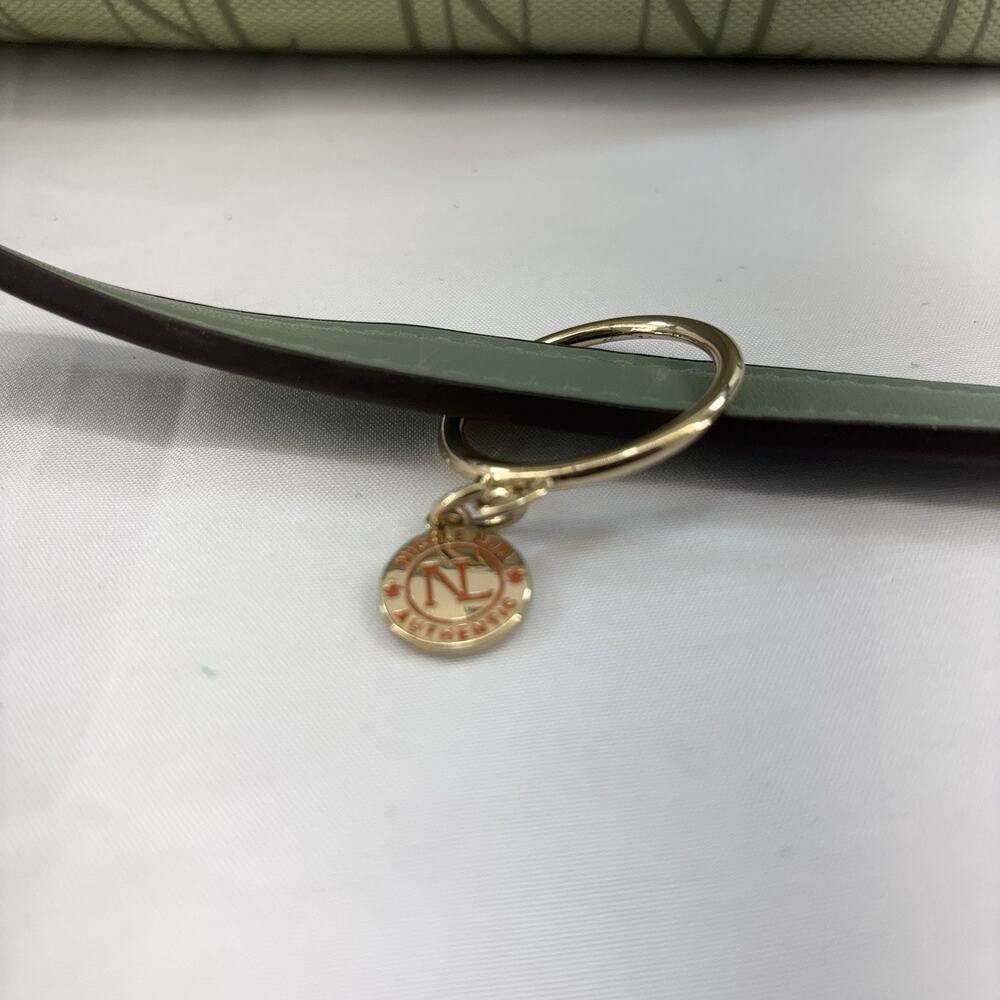 Nicole Lee Monogrammed Satchel Faux Vegan Sage Green Leather - Picture 9 of 9